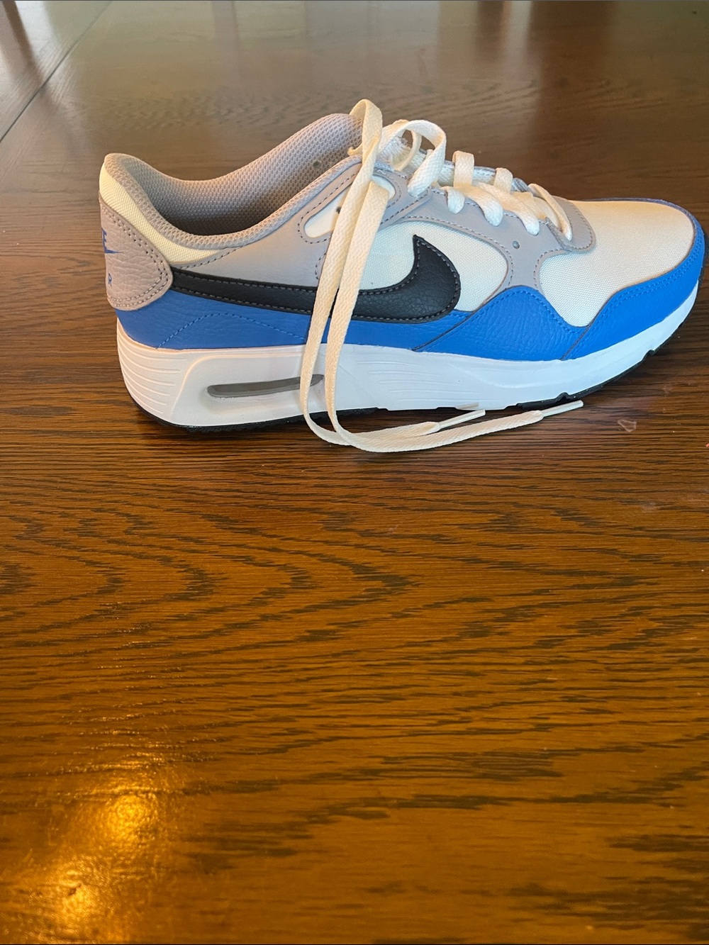 Nike Air White, Blue & Black Low-Top Sneakers - Picture 4 of 6